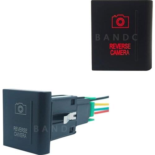 Red Led, Right Side Car REVERSE CAMERA Push Button Switch with Wiring Connector for VW Volkswagen Amarok, 3Amp 12V,Auto Parts