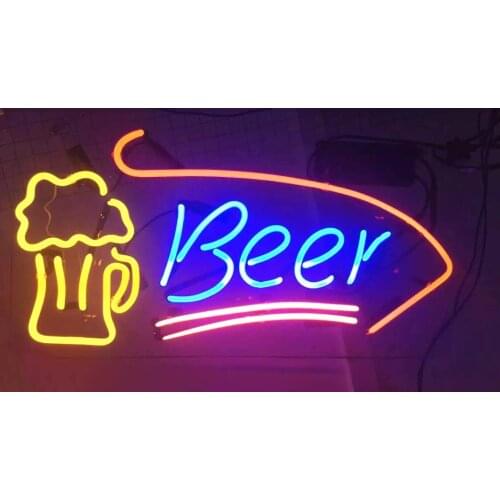 14“ Beer Bar Mug Acrylic Custom Neon Light Lamp Sign Beer Bar Handmade Real Glass Decorate Home Wall Room Windows Tube Artwork