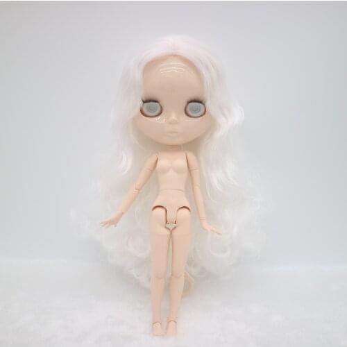 Without eyes chips without make up white hair joint body Nude blyth doll for DIY 2017