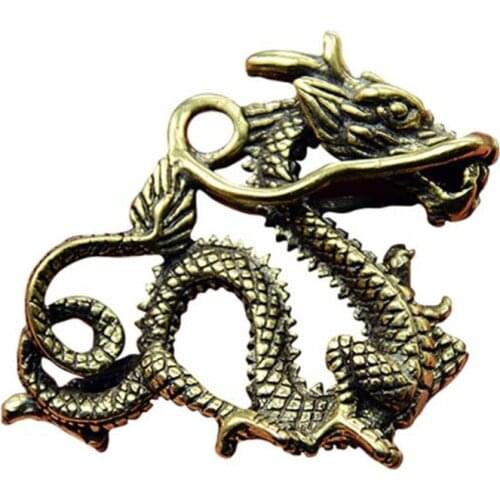 Dragon Casting Animal Figurine Abstract Geometric Style Metal Retro Sculpture Home Office Room Desktop Decoration Gift Diy