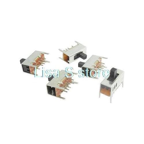 10 Pcs 6/8 Pins 3 Positions 3P2T On/On/On Mini Slide Switch SS-23D03-G3/4/5/6/7/9