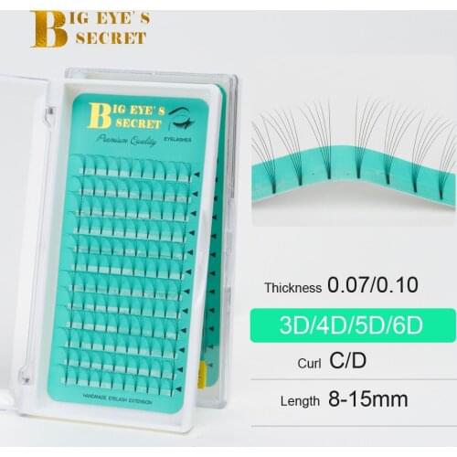 Big eyes secret Lashes Extension 3D 4D 5D 6D Short stem Faux Mink Premade Russian Volume Pre Made Volume fans Eyelash Extension