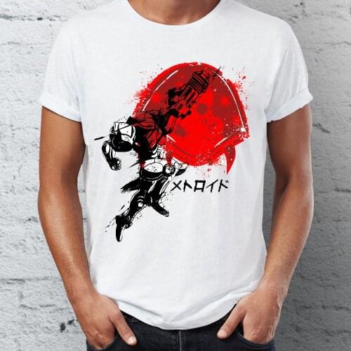 New Mens t-shirt Samus Aran Metroid Artsy Ink Art Awesome Artwork Printed Tshirt Tees Tops Harajuku Streetwear