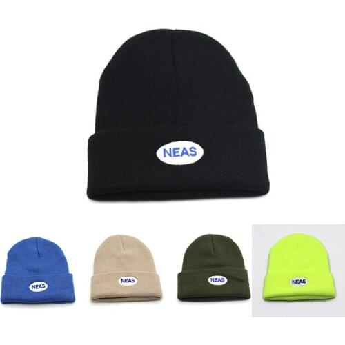 NEAS Patch Beanie Skull Caps Autumn Winter Warm Couple Knitted Cashmere Hat Skullies Bonnet Hat Hiphop Street Men Women Wool Cap