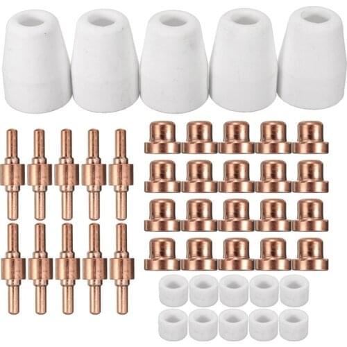 GTBL 45Pcs Plasma Cutting Machine Consumables Spare Parts Torch Welderes Accessories Torch Parts For Lg-40 Pt-31 Cut40 Cut50
