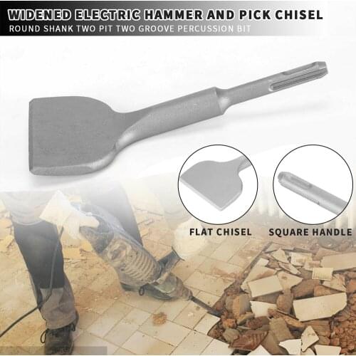 SDS-Plus 180x75x17mm Tile Flat Chisel Curved Flat Tile Chisel Chrome Steel Electric Pick Chisel Concrete Drilling Accessories