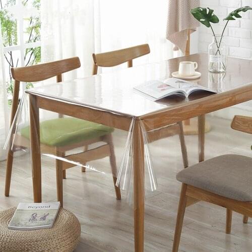 Drooping table mat Transparent PVC plastic soft glass tablecloth 0.23mm Waterproof oilproof Coffee table cover custom made