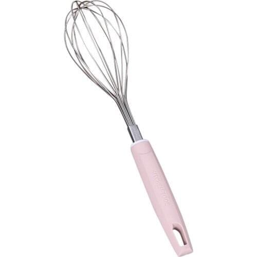 Stainless Steel Egg Stirring Balloon Whisk Manual Egg Beater Mixer Blue Pink Color Kitchen Baking Utensil Cream Butter Whisk