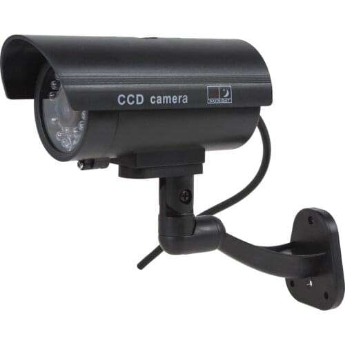 Waterproof CCTV False Camera Emulational Outdoor Fake Dummy Camera for Security with Wireless Blinking Flashing Red LED
