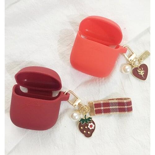 Cute For JBL TUNE 220 / 225 TWS Earphone Protective Cover Luxury Rose Pearl Pendant Keychain Cover For JBL T220TWS case