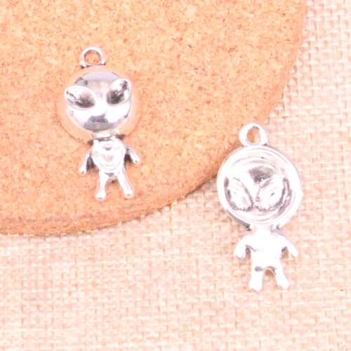 10pcs Antique Silver Plated alien et Charms Pendants Fit Jewelry Making Findings Accessories 31*15mm