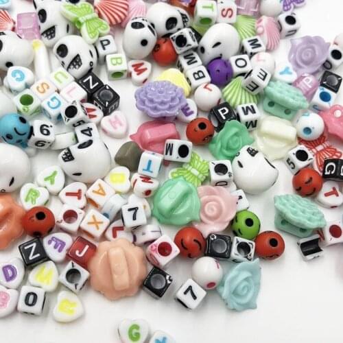 100 piece/Lot Mix Handmade/DIY Square/Round Alphabet Letter Beads Acrylic Cube for Jewelry Making Loom Band Bracelets