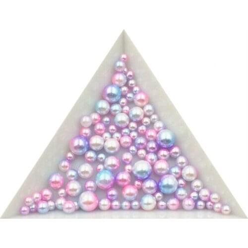 3/4/5/6/8mm No Hole Simulated Pearl Jewelry Material Holeless Mermaid Pearl Color Ball Gradual Dream Decorative Bottle Bead 2