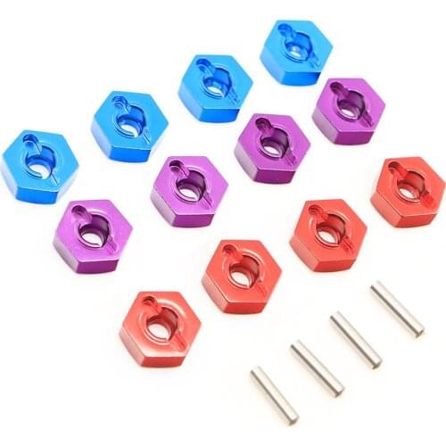 4PCS 12mm Wheel Hex Drive Hub Adapter Combiner Coupler With Pins Screws For HSP HPI Redcat Tamiya Traxxas RC4WD D90 1/10 RC Car