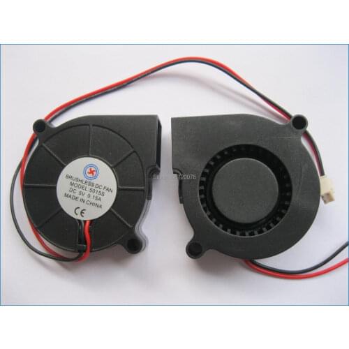 4 Pcs Brushless DC Cooling Blower Fan 5015S 5V 50x15mm 2 Wires