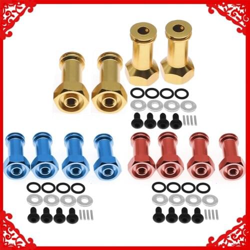 4pcs machined alloy wheel hub extension adapter 12mm/24mm for rc hobby model car 1-14 Wltoys 144001 buggy option hop-ups parts