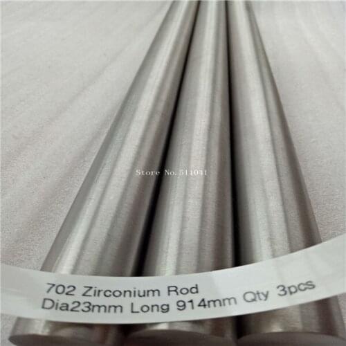 702 Zirconium bar zirconium rod 23mm diameter x 914mm long,3pcs wholesale free shipping