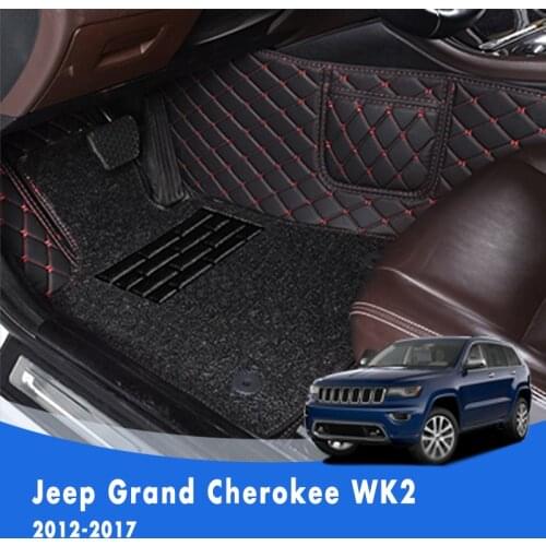 For Jeep Grand Cherokee WK2 2017 2016 2015 2014 2013 2012 Luxury Double Layer Wire Loop Car Floor Mats Carpets Auto Foot Pads