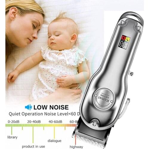 All-metal Barber Professional Hair Clipper Cutter Electric Cordless Hair Trimmer Gold and Silver Hair Cutting Machine KM-1986 PG