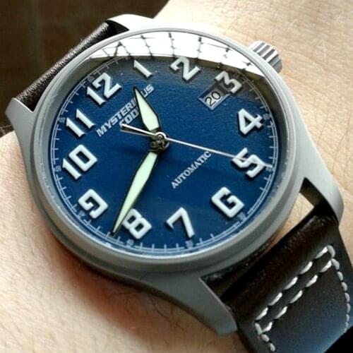 Pilot Titanium Watch Men NH35 Automatic Mechanical Wristwatch Retro Self Winding Sapphire Crystal Luminous Clock Reloje Hombre