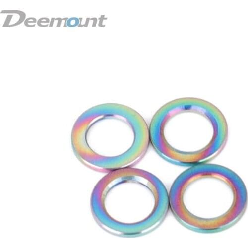 Deemount 10PCS Titanium Washers M5 M6 Spacers Bike Ti Bolts Screws Fastening Parts 5mm 6mm Bicycle Accessory