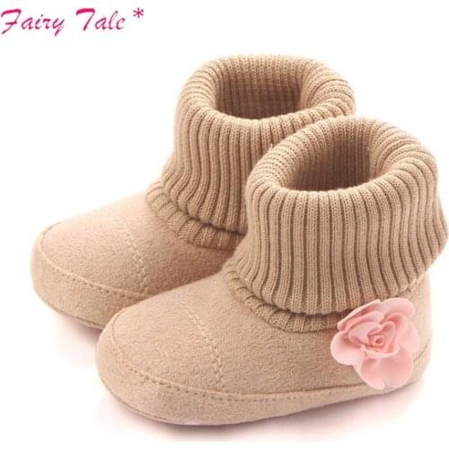 Baby Shoes Autumn Winter Crib Pram Cute First Walkers Kids Newborn Infant Toddler Super Keep Warm Flower Boots Booty