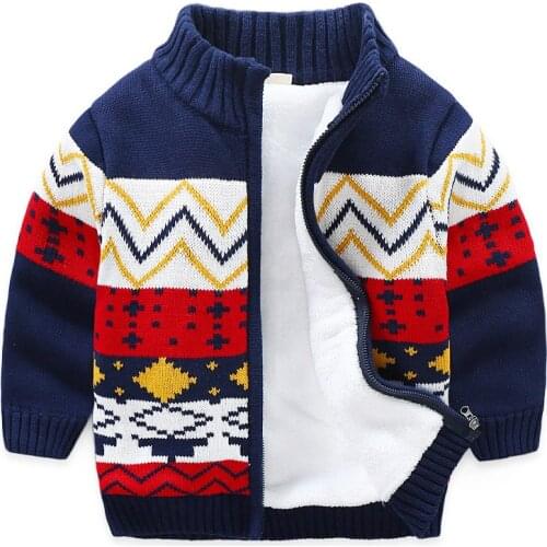 Childrens sweater with fleece thickened turtleneck thick fleece knit coat
