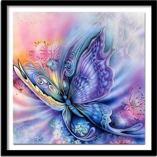 DIY Full round Drill 5D Diamond Painting butterfly handmade Embroidery arts Cross Stitch Home Decoration Diamond Embroide