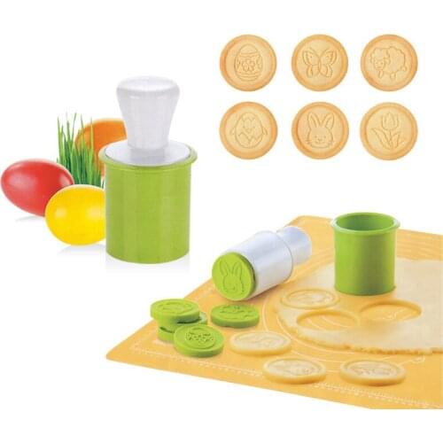 Silicone Cookie Stamp Cutter DIY Pastry Cake Cookie Seal Biscuit Stamp Cartoon Animal Christmas Kitchen Baking Moulds