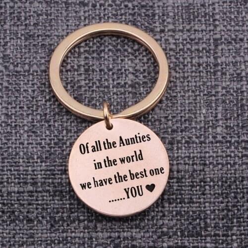 Of All The Aunties In The World You Are The Best One Bag Charm Jewelry Pendants Keyrings Gifts Round Keychain Pendant Tags