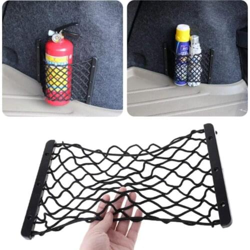 35*18CM Car Trunk Fire Extinguisher Pocket Holder Luggage Bottle Umbrella Drink Net Mesh Cargo Storage Organizer