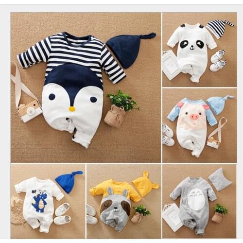 Newborn baby jumpsuit, baby boy and baby cotton covered foot jumpsuit. 9