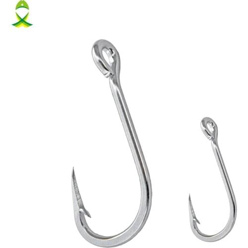 JSM 30 pcs/lot Stainless Steel Hooks for Saltwater sharp fishing hooks for ice fishing equipment size5/0-13/0