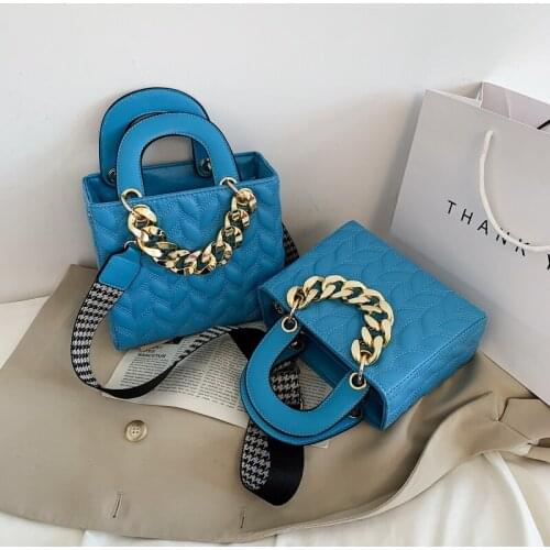 Thick Chain Small Square Bag for Women Purses and Handbags Designer Crossbody Bag Satchel Brand Women Shoulder Bag