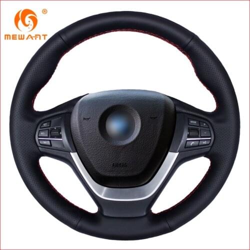 MEWANT Black Artificial Leather Car Steering Wheel Cover for BMW F25 X3 2011-2015 F26 X4 2014-2016 Interior Accessories Parts
