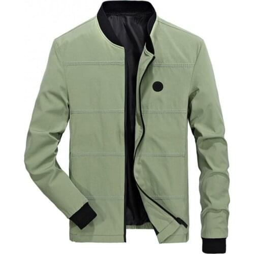 Casual Men Autumn Winter Long Sleeve Zipper Coat Pilot Bomber Varsity Jacket