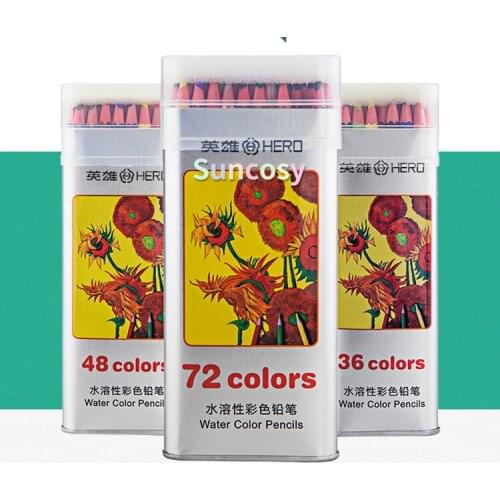 Hero 36/48/72 colored pencils set, Water Soluble Colored Pencils For Artist ,Drawing,Sketching,Professional colored pencils
