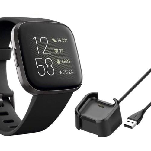 Desktop Dock Charger Adapter Base USB Charging Cable Cord Stand for Fitbit Versa 2 Smart Watch Versa2 Smartwatch Accessories