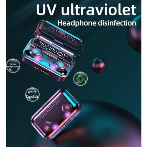 NEW Bluetooth 5.1 Wireless Headphones with microphone Waterproof Sport TWS Earphones Touch Control Music Earbuds Mini Flashlight