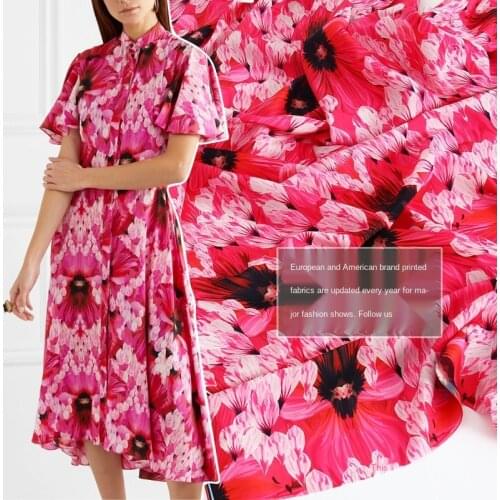 Spring/Summer New Products European and American Brand Fashion Showroom Phalaenopsis Diamond Pattern Digital Printing Garment