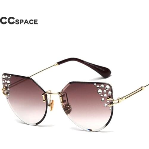 47062 Diamond Frameless Luxury Sunglasses Men Women Fashion Shades UV400 Vintage Glasses