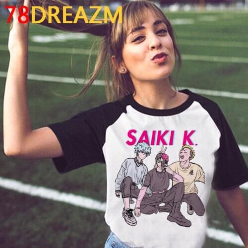 Saiki k top tees female print aesthetic kawaii tumblr 2021 tshirt white t shirt