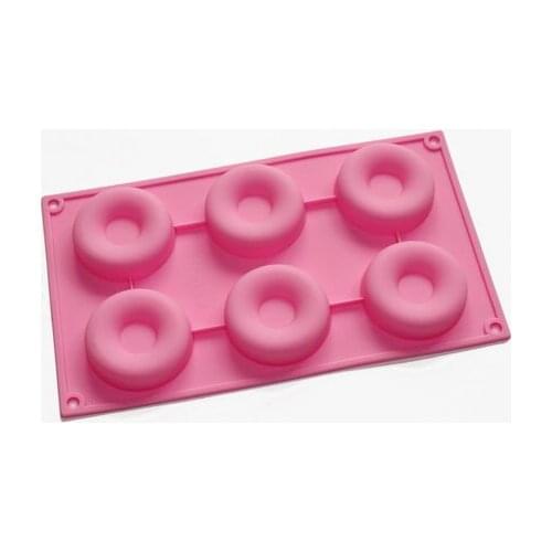 6-cavity Donuts Soap Chocolate Cupcake Candy Silicone Mold