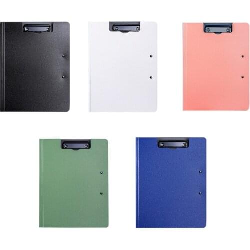 Stylish Vertical Folder with 2 Sturdy Page Clamps A4 Information Booklet Test Paper Storage Clip Board