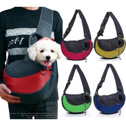Pet Puppy Carrier Outdoor Dog Cat Travel Handbag Pouch Mesh Oxford Single Shoulder Bag Sling Mesh Comfort Travel Tote Backpack
