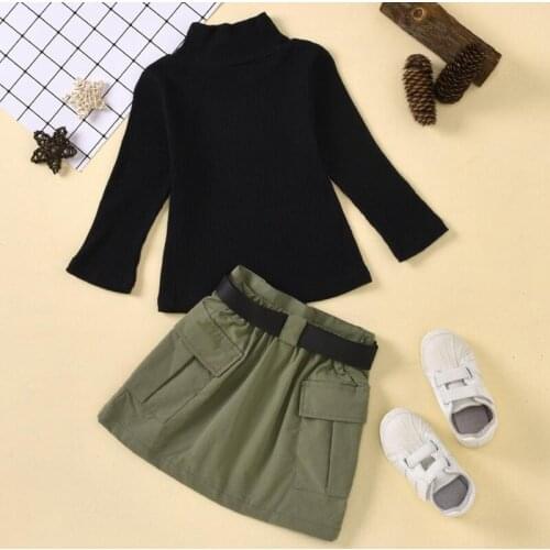 Spring Outfits Fashion Girls New Long Sleeve Girls Clothes Suits Tracksuit For Girls Clothing Sets Infant Kids Overall+Skirt 2Y