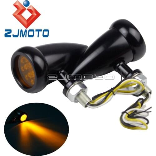 Motorcycle Vintage LED Turn Signal Light M10 Turn Indicators Flash Light Blinkers For Harley Honda Yamaha Suzuki Cruiser Custom