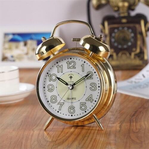 5.5x15cm Vintage Silent Mechanical Bell Modern Design Digital Living Room Bedroom Office Kitchen Room Quartz Luminou Alarm Clock