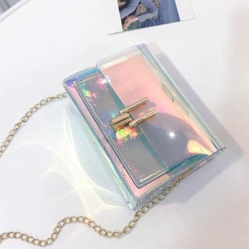 Women Laser Crossbody Bag Messenger PVC Jelly Small Tote Female Shoulder Bag Bags Laser Holographic Lady