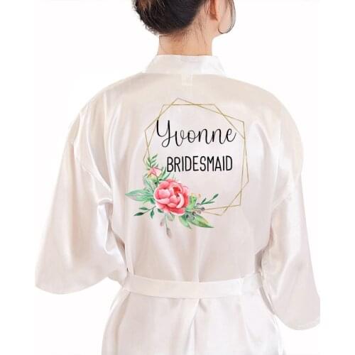 Bridesmaid Kimono Wedding Robes Women Wedding Bridal Robes Short Belt Bathrobe Sleepwear